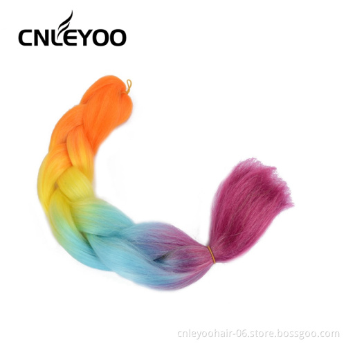 Hot selling wholesale 24 inch high temperature fiber giant gradient color crochet braid